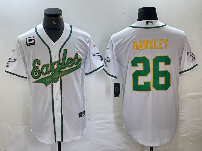 Men Philadelphia Eagles #26 Barkley White 2024 Nike Co branded NFL Jersey style 6->philadelphia eagles->NFL Jersey